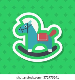 Rocking horse  icon , Vector flat long shadow design. Children's toys concept.
