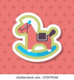 Rocking horse  icon , Vector flat long shadow design. Children's toys concept.