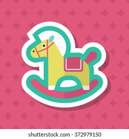 Rocking horse  icon , Vector flat long shadow design. Children's toys concept.