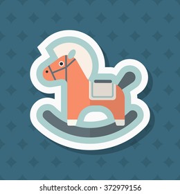 Rocking horse  icon , Vector flat long shadow design. Children's toys concept.
