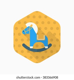 Rocking horse  icon , Vector flat long shadow design. Children's toys concept.