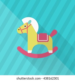 Rocking horse  icon , Vector flat long shadow design. Children's toys concept.