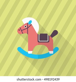 Rocking horse  icon , Vector flat long shadow design. Children's toys concept.
