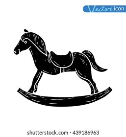  rocking horse icon, vector illustration black