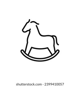 Icono de línea de caballo de roca aislado en fondo blanco