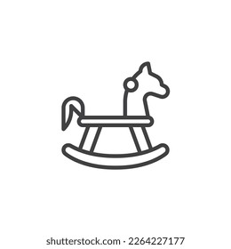 Rocking horse line icon. linear style sign for mobile concept and web design. Toy horse outline vector icon. Symbol, logo illustration. Vector graphics