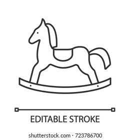 Rocking horse linear icon. Thin line illustration. Contour symbol. Vector isolated outline drawing. Editable stroke