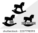 Rocking Horse Monogram Vector Illustration Silhouette