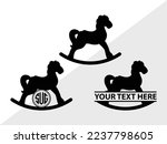 Rocking Horse Monogram Vector Illustration Silhouette