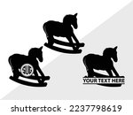 Rocking Horse Monogram Vector Illustration Silhouette