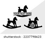 Rocking Horse Monogram Vector Illustration Silhouette
