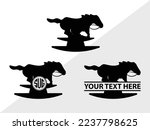 Rocking Horse Monogram Vector Illustration Silhouette