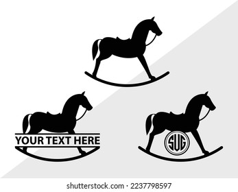 Rocking Horse Monogram Vektorgrafik Silhouette