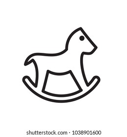 rocking horse outline icon style design