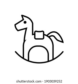 Rocking horse outline vector design. Toy horse isolated vector