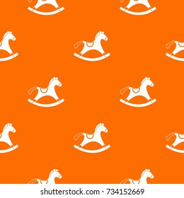 Rocking horse pattern repeat seamless in orange color for any design. Vector geometric illustration