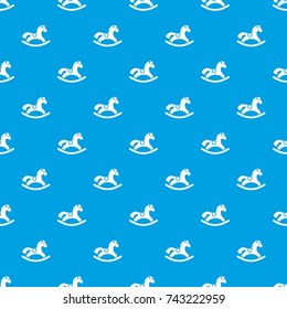 Rocking horse pattern repeat seamless in blue color for any design. Vector geometric illustration