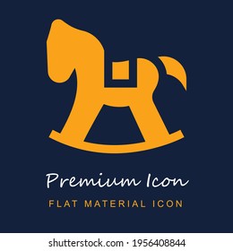 Rocking Horse premium material ui ux isolated vector icon in navy blue and orange colors
