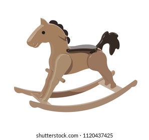 rocking horse realistic vector illustration isolated