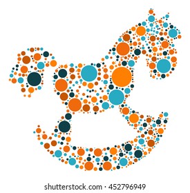 Rocking Horse shape vector design by color point