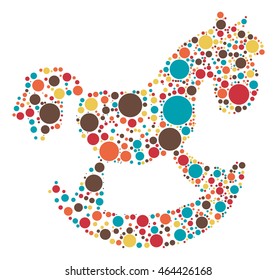 Rocking Horse shape vector design by color point
