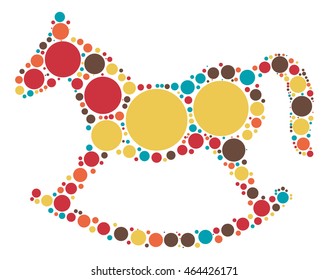 Rocking Horse shape vector design by color point