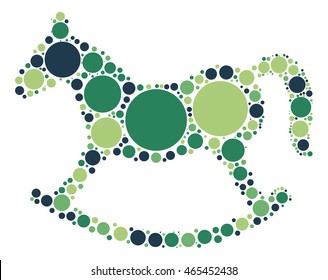 Rocking Horse shape vector design by color point