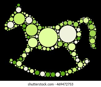 Rocking Horse shape vector design by color point