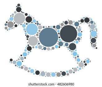 Rocking Horse shape vector design by color point