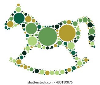 Rocking Horse shape vector design by color point
