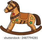 Rocking Horse Toy Cartoon Colored Clipart 