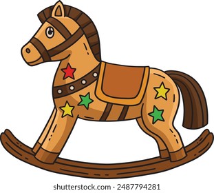 Rocking Horse Toy Cartoon Colored Clipart 