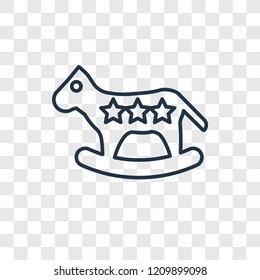 Rocking horse toy concept vector linear icon isolated on transparent background, Rocking horse toy concept transparency concept in outline style
