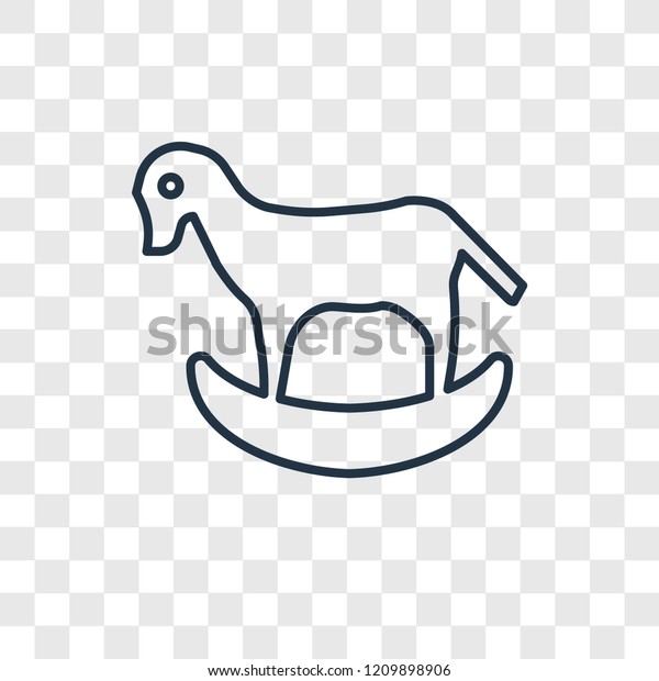 Rocking horse toy concept vector linear\
icon isolated on transparent background, Rocking horse toy concept\
transparency concept in outline\
style