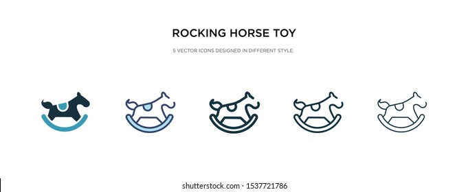 rocking horse toy icon in different style vector illustration. two colored and black rocking horse toy vector icons designed in filled, outline, line and stroke style can be used for web, mobile, ui