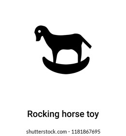 Rocking horse toy icon vector isolated on white background, logo concept of Rocking horse toy sign on transparent background, filled black symbol