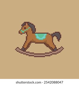 rocking horse toy pixel art