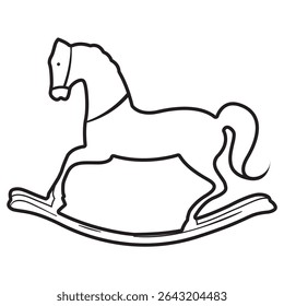 rocking horse toy silhouette vector illustration