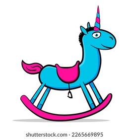 Rocking horse unicorn toy: vector illustration