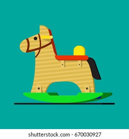 rocking horse vector flat design.