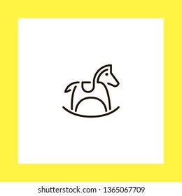 rocking horse vector icon. flat design
