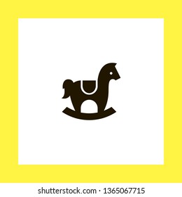 rocking horse vector icon. flat design