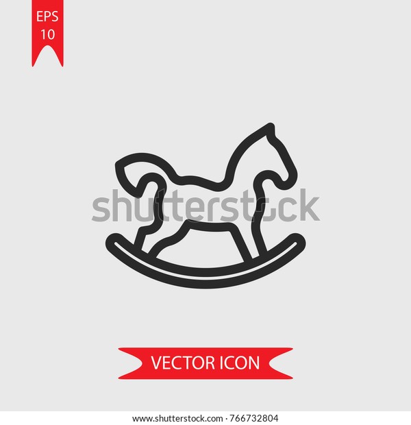 Rocking horse\
vector icon, illustration\
symbol