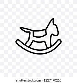 Rocking horse vector linear icon isolated on transparent background, Rocking horse transparency concept can be used for web and mobile