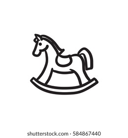Rocking horse vector sketch icon isolated on background. Hand drawn Rocking horse icon. Rocking horse sketch icon for infographic, website or app.