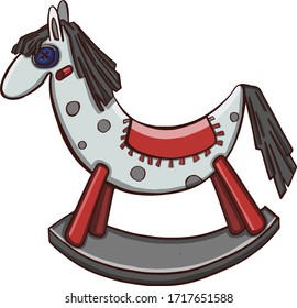 Rocking horse.Baby toy. Isolated on white background. Vector illusrtation