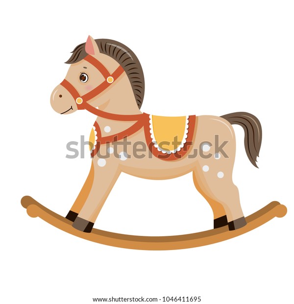 Rocking horse.Baby toy. Isolated on white\
background. Vector\
illusrtation