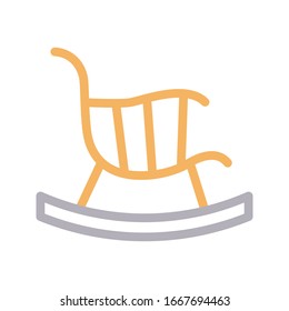 rocking vector color line icon 