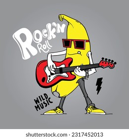 Rock'n roll wild music t shirt design boys