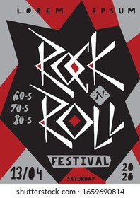 Rock-n-Roll festival. Geometric poster design